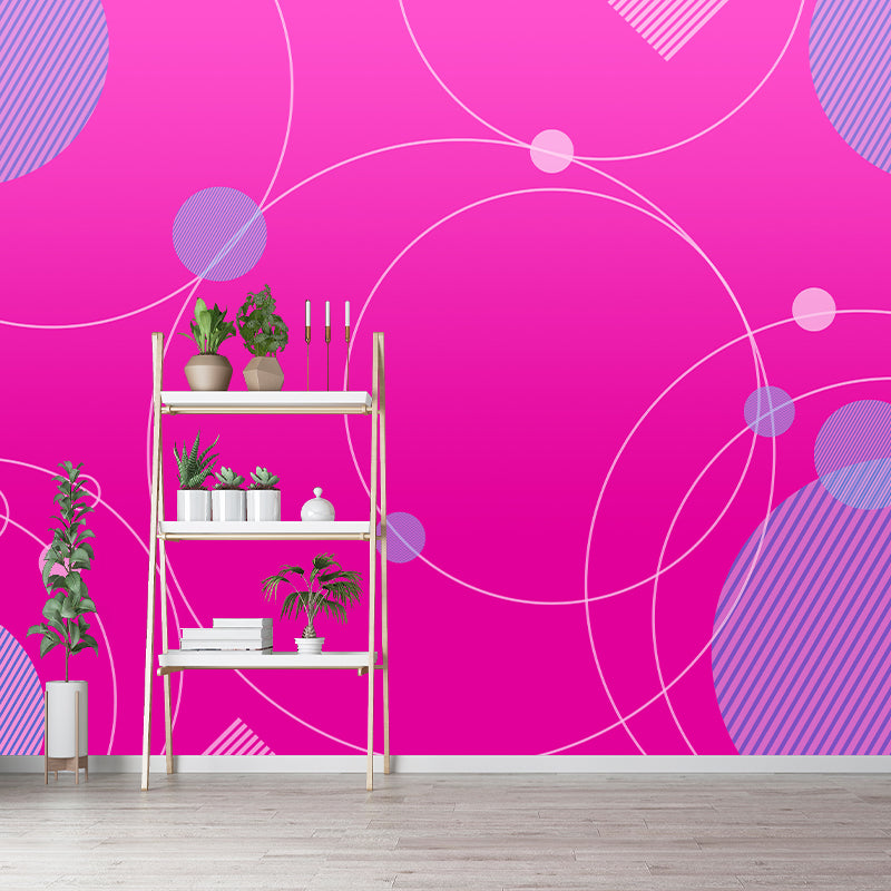 Illustration Stain Resistant Wallpaper Geometric Pattern Living Room Wall Mural