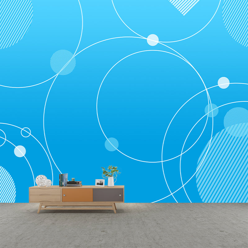 Illustration Stain Resistant Wallpaper Geometric Pattern Living Room Wall Mural