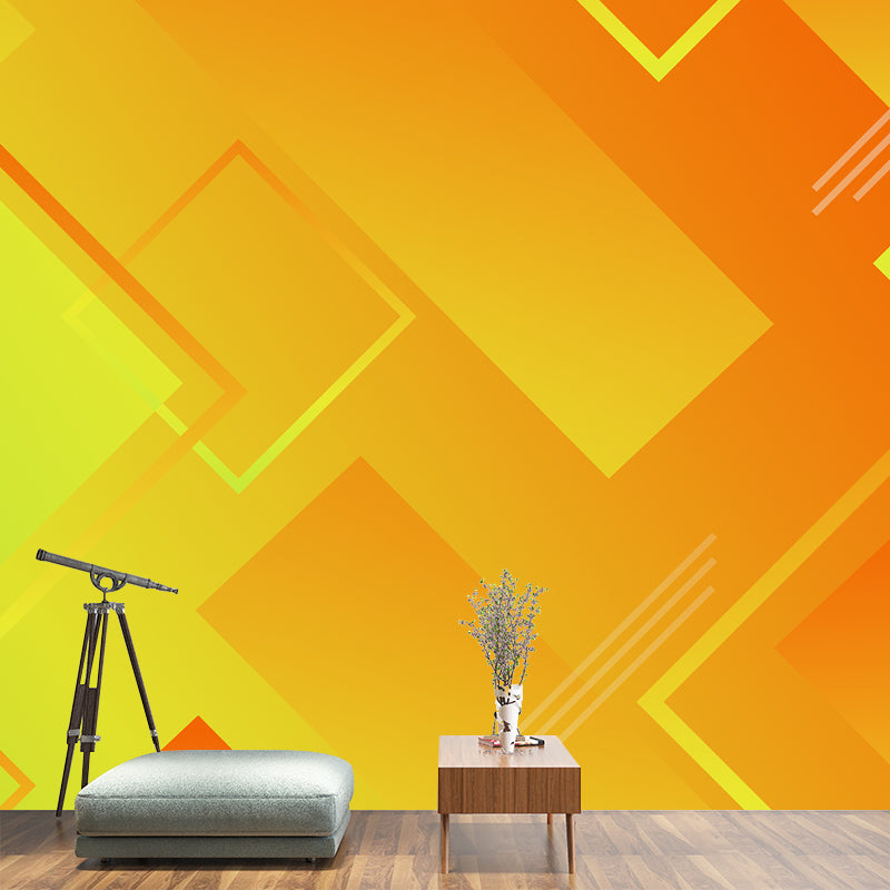 Illustration Stain Resistant Wallpaper Geometric Pattern Living Room Wall Mural