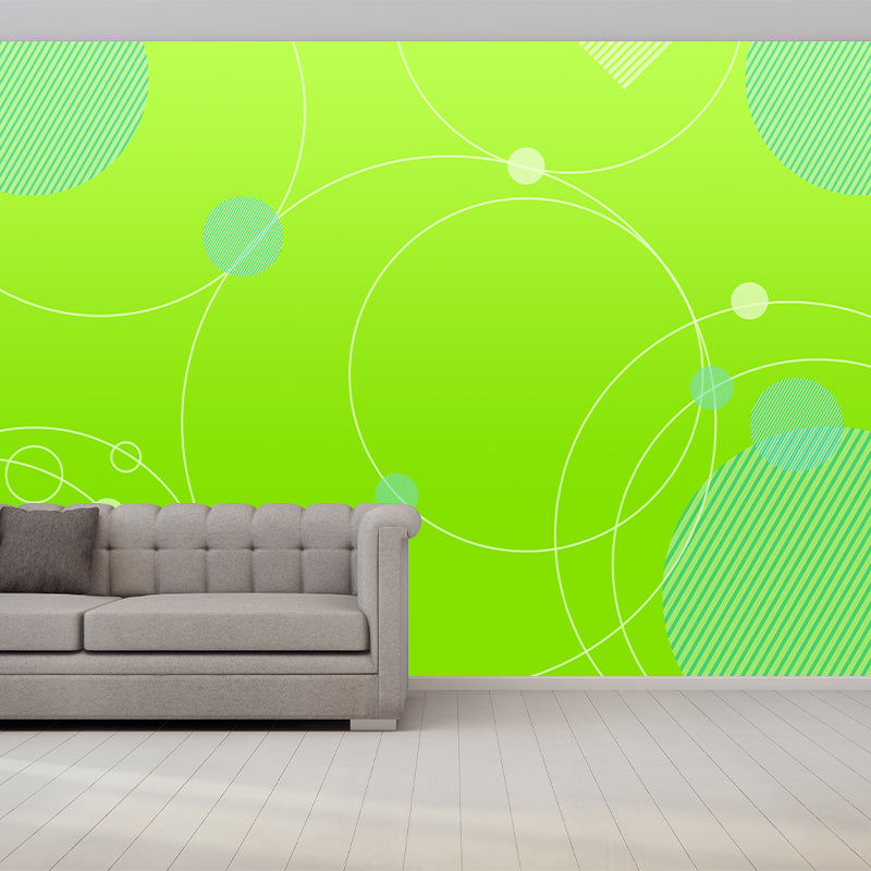 Illustration Stain Resistant Wallpaper Geometric Pattern Living Room Wall Mural
