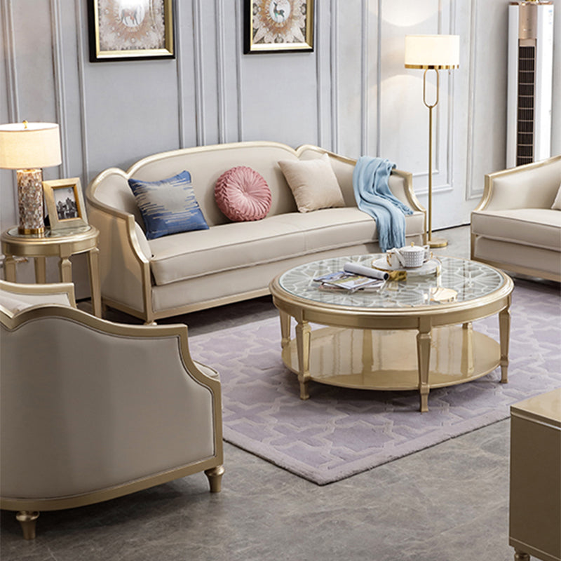 Glam No Distressing Single Cushion Seat Genuine Leather Sofa