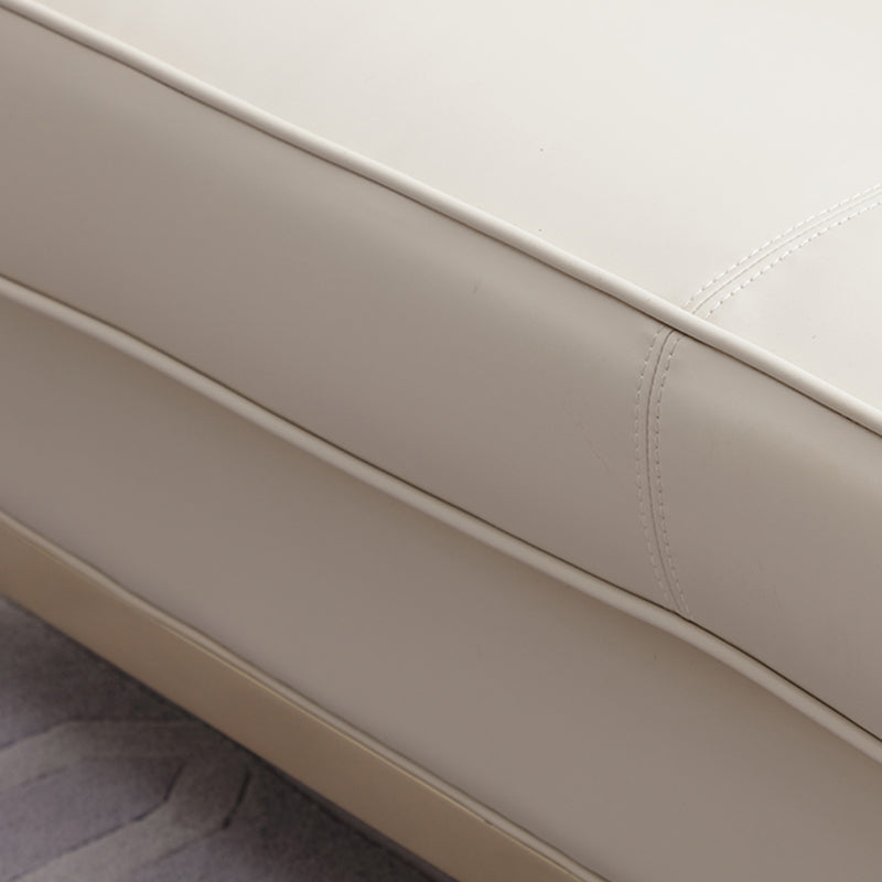 Glam No Distressing Single Cushion Seat Genuine Leather Sofa