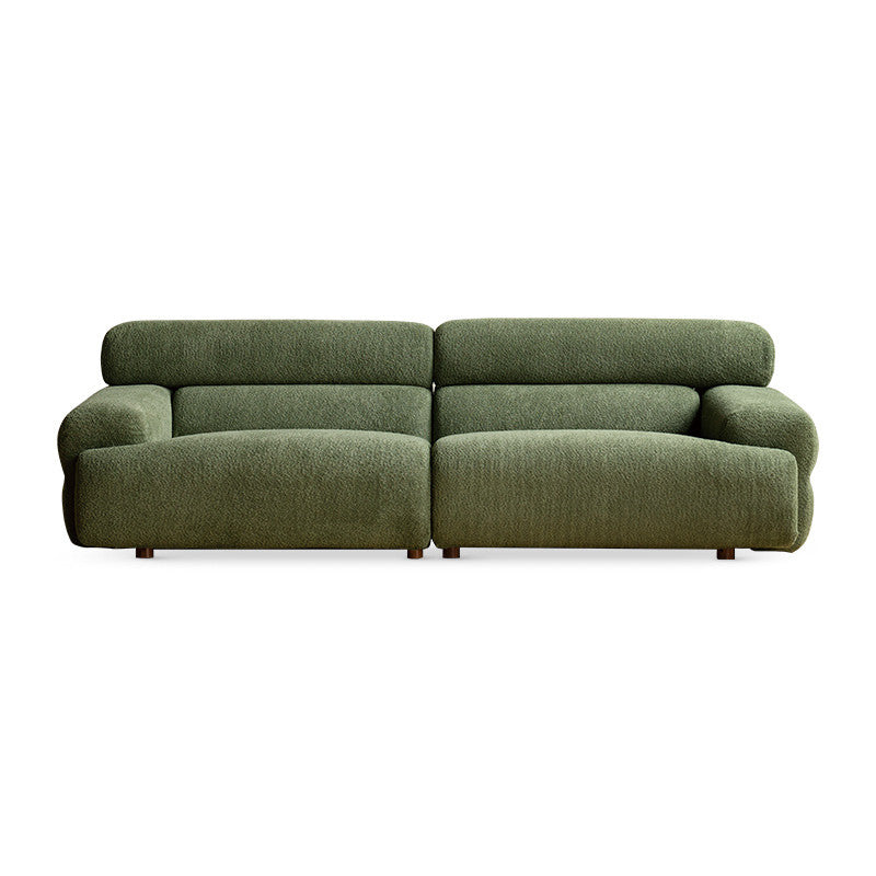 Tight Seat Foam Solid Color Wood Recessed Arm Sofa for Living Room