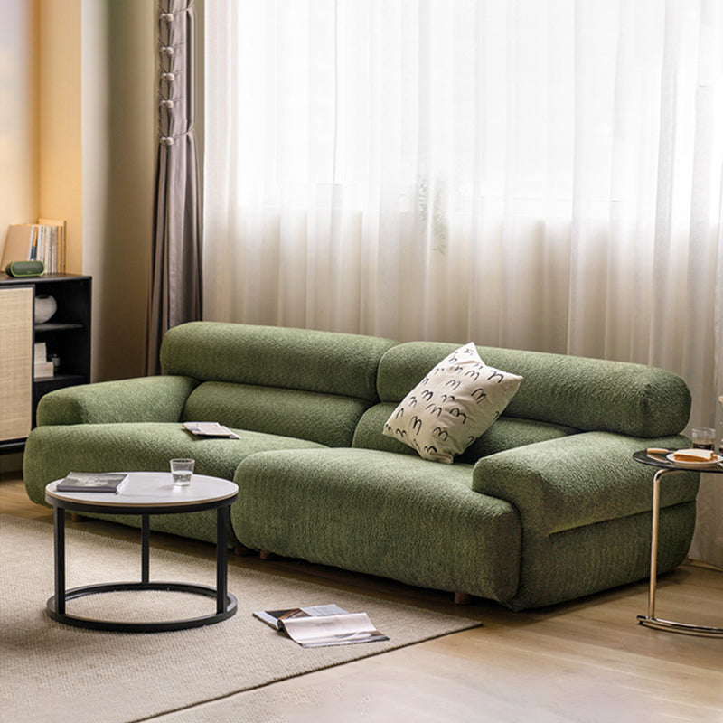 Tight Seat Foam Solid Color Wood Recessed Arm Sofa for Living Room