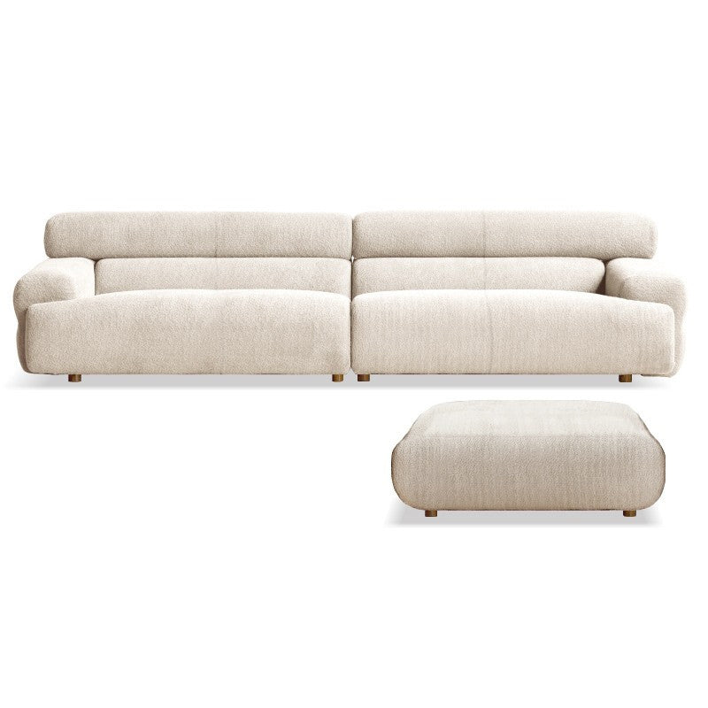 Tight Seat Foam Solid Color Wood Recessed Arm Sofa for Living Room