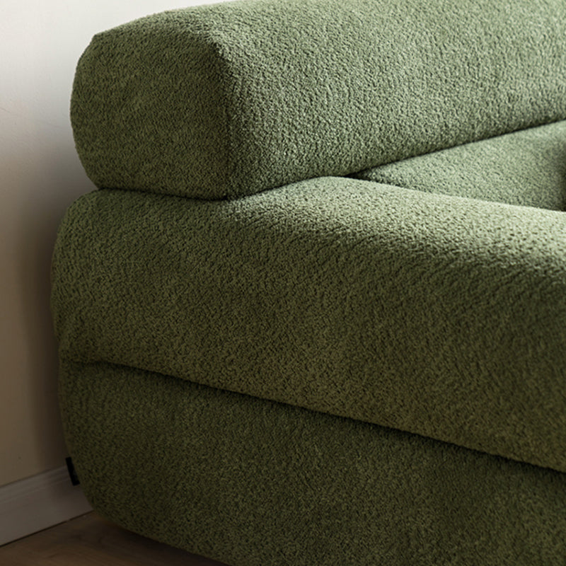 Tight Seat Foam Solid Color Wood Recessed Arm Sofa for Living Room
