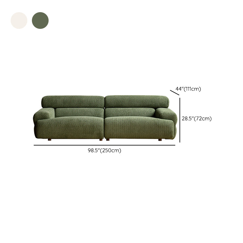 Tight Seat Foam Solid Color Wood Recessed Arm Sofa for Living Room