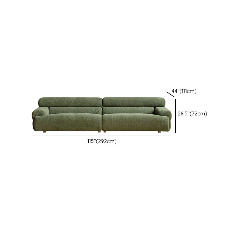 Tight Seat Foam Solid Color Wood Recessed Arm Sofa for Living Room
