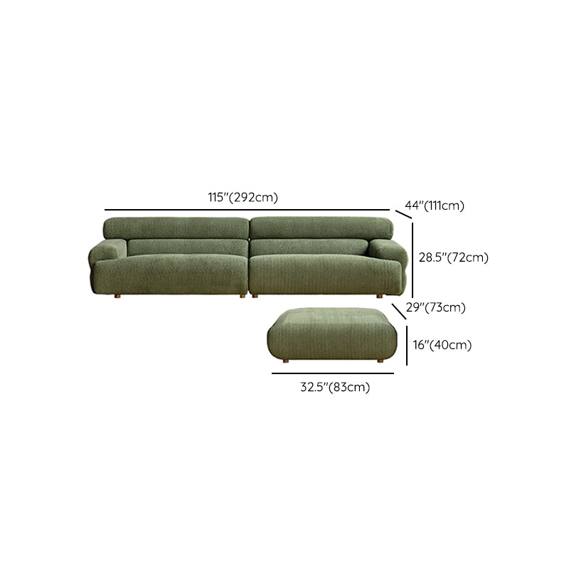 Tight Seat Foam Solid Color Wood Recessed Arm Sofa for Living Room