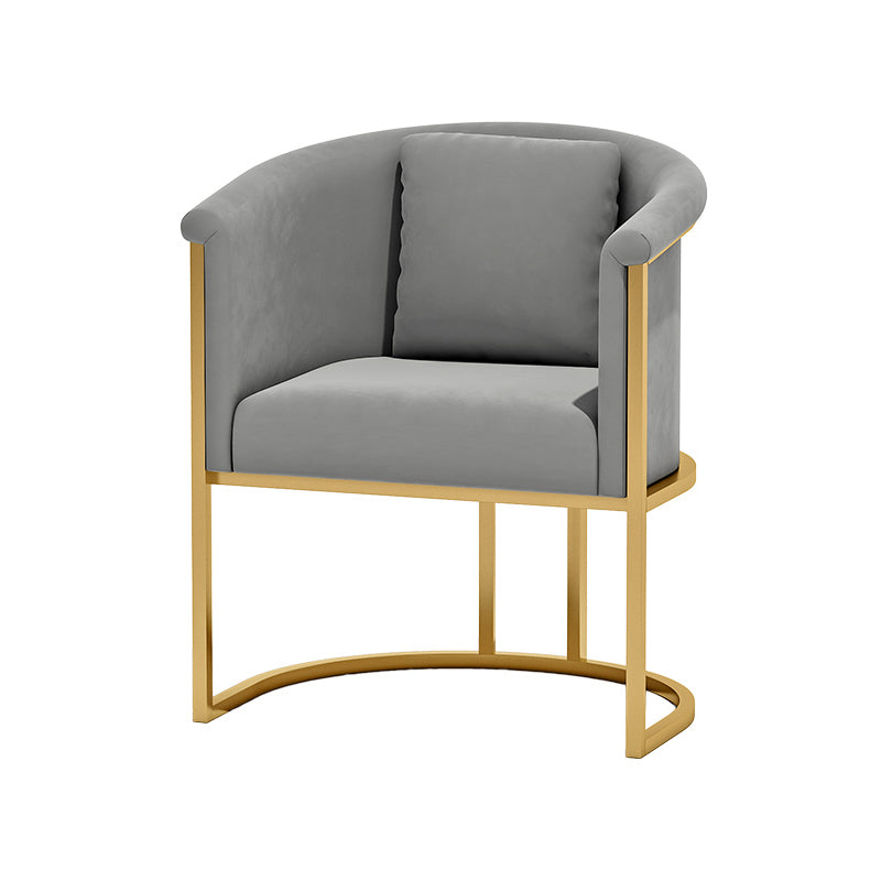 Scandinavian Velvet Pillow Back Sofa for Living Room with Tuxedo Arm