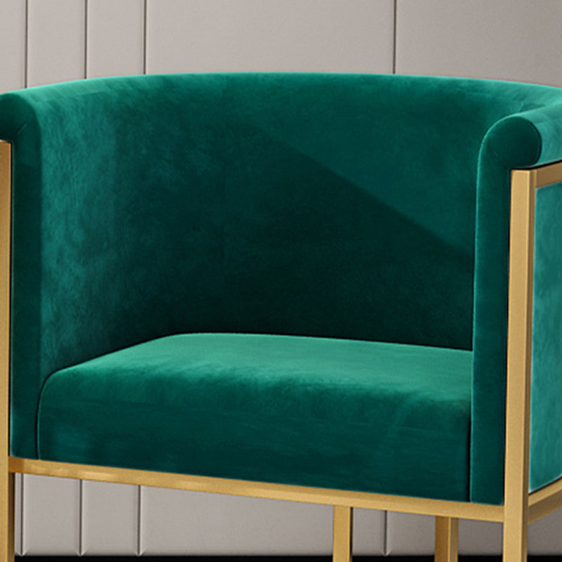 Scandinavian Velvet Pillow Back Sofa for Living Room with Tuxedo Arm