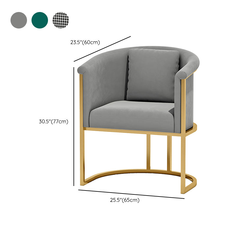 Scandinavian Velvet Pillow Back Sofa for Living Room with Tuxedo Arm