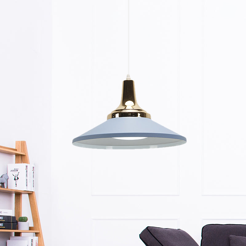 Pyramide peu profonde moderne Pyramide Pyramide Aluminium 1 Bulbe Polie Polie Pendante Lumière pour Corridor