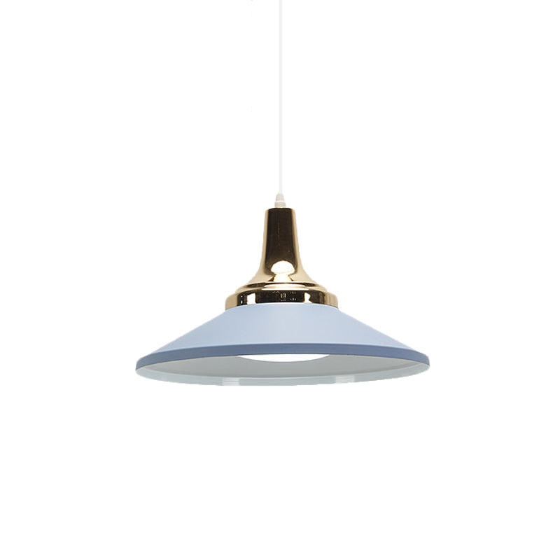 Pyramide peu profonde moderne Pyramide Pyramide Aluminium 1 Bulbe Polie Polie Pendante Lumière pour Corridor