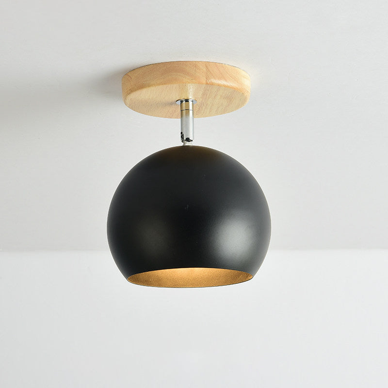 Draaibare Orb Shade Inbouwlamp 1-lichts metalen plafondlamp voor studeerkamergang
