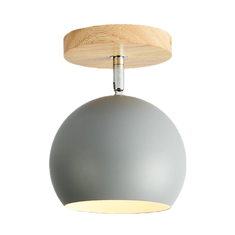 Draaibare Orb Shade Inbouwlamp 1-lichts metalen plafondlamp voor studeerkamergang