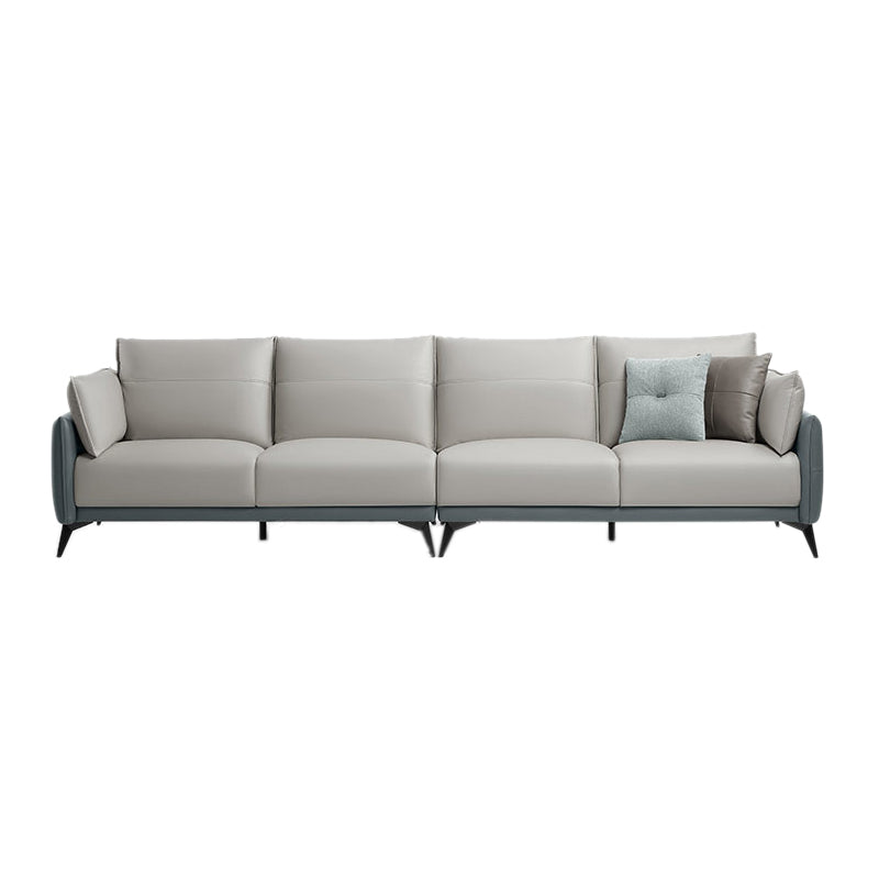 No Distressing Solid Color Scratch Resistant Leather Sofa for Living Room
