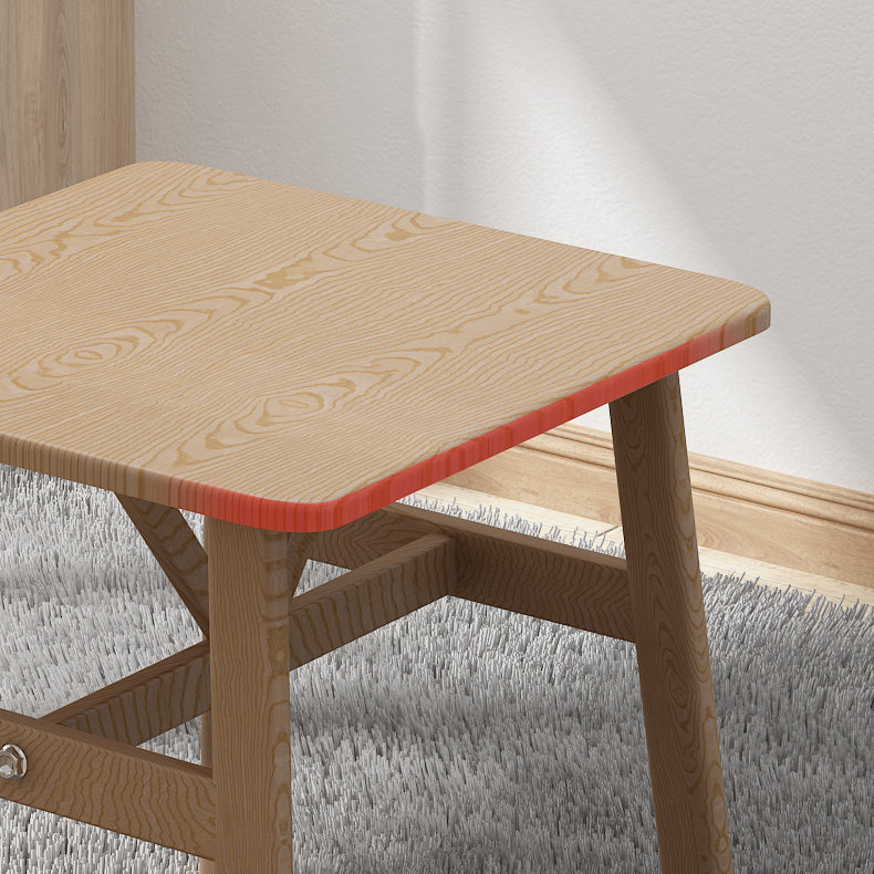 Square Dining Table Modern Plastic Tabletop with Metal Trestle Base