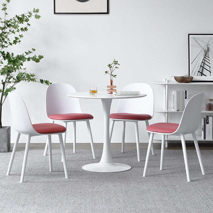 Minimalist Round Wood Dining Table with Tulip Style for 4 People