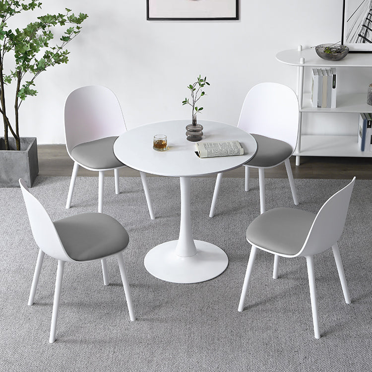 Minimalist Round Wood Dining Table with Tulip Style for 4 People