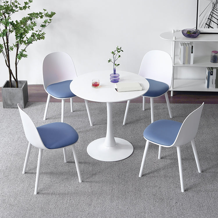 Minimalist Round Wood Dining Table with Tulip Style for 4 People