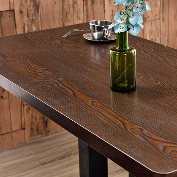 Modern Wooden Dining Room Table with Metal Legs for Living Room