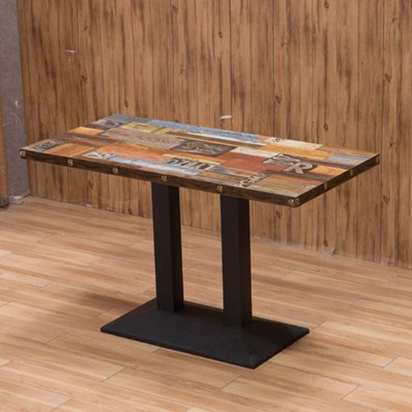 Modern Wooden Dining Room Table with Metal Legs for Living Room