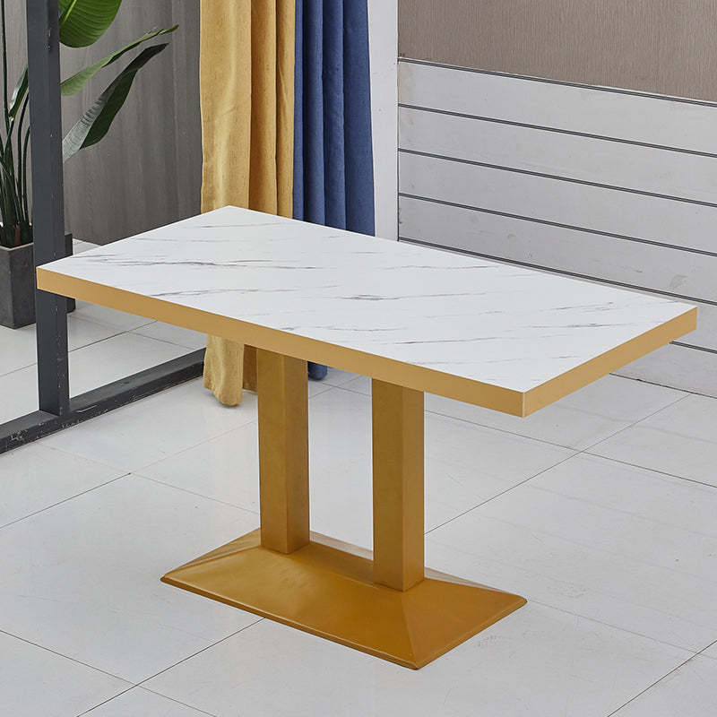 Modern Wooden Dining Room Table with Metal Legs for Living Room