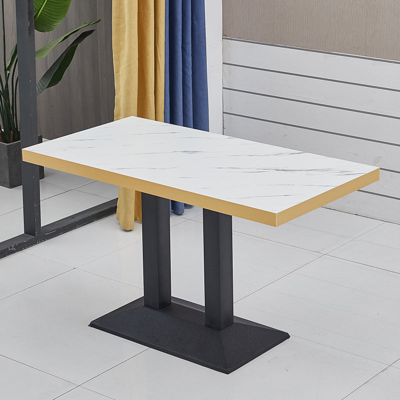 Modern Wooden Dining Room Table with Metal Legs for Living Room