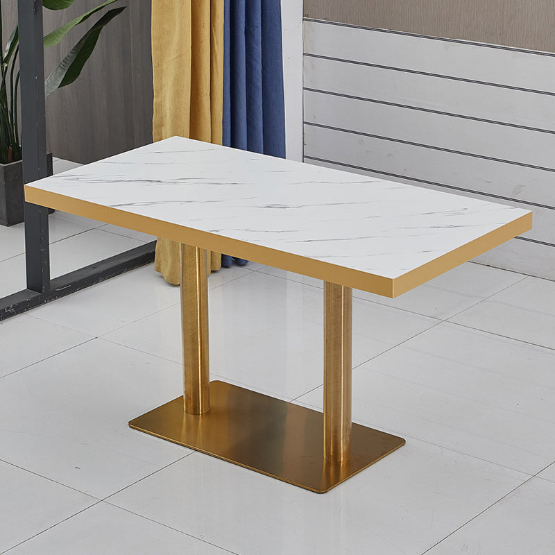 Modern Wooden Dining Room Table with Metal Legs for Living Room