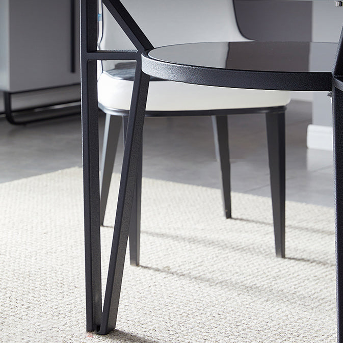 Glass Dining Room Table for 2 Person Round Tabletop with Storage