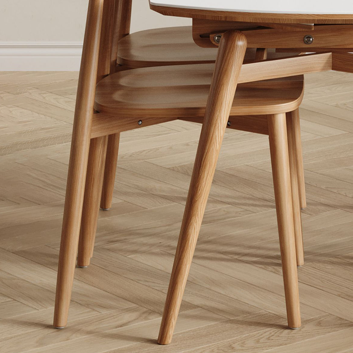 Modern White Stone Top Dining Table Extendable for Small Spaces