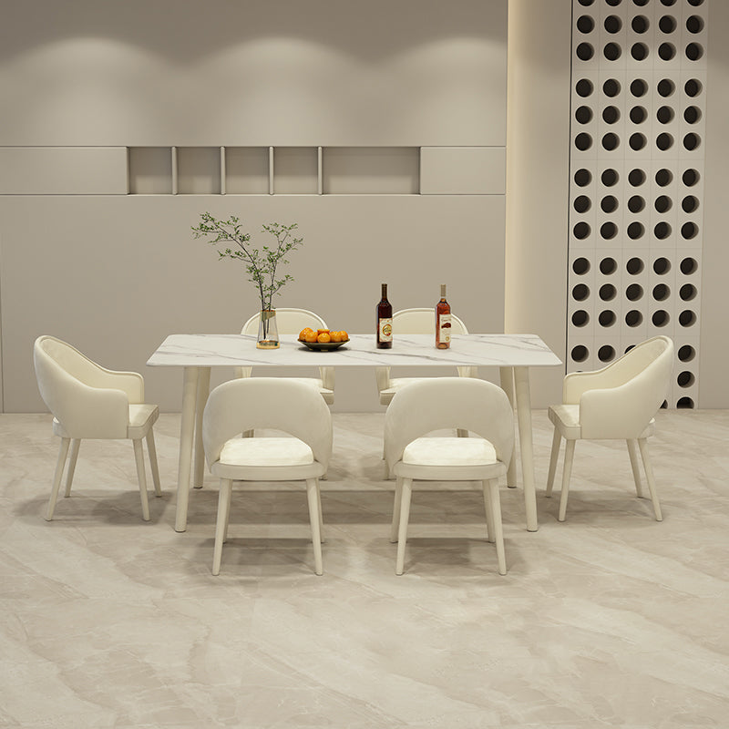 Contemporary Style Upholstered 4 Legs Dining Chairs for Living Room