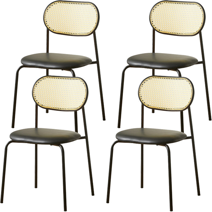 Industrial Style Open Back Upholstered Home Dining Side Chair