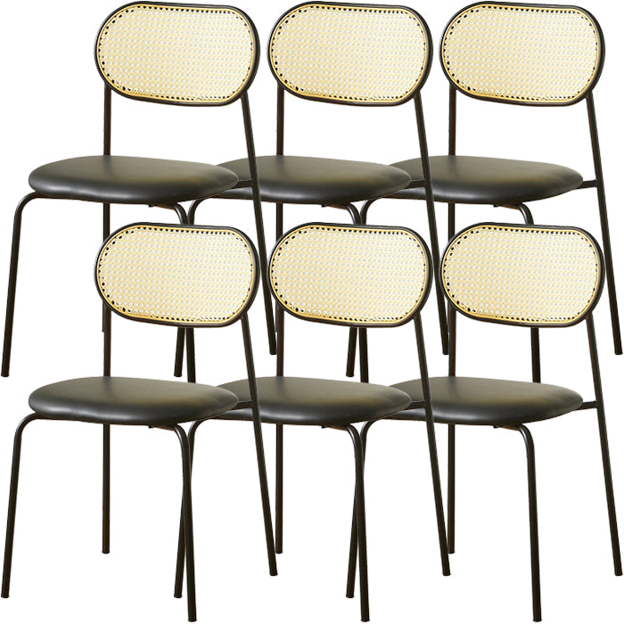 Industrial Style Open Back Upholstered Home Dining Side Chair