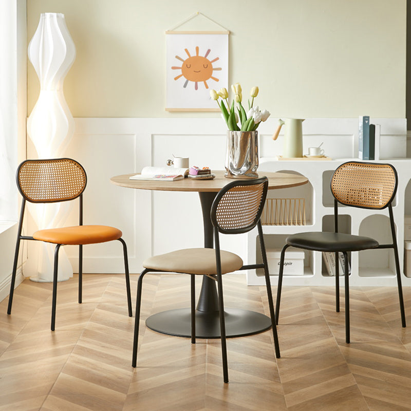 Industrial Style Open Back Upholstered Home Dining Side Chair