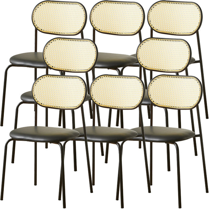 Industrial Style Open Back Upholstered Home Dining Side Chair
