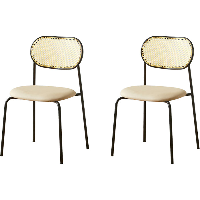 Industrial Style Open Back Upholstered Home Dining Side Chair