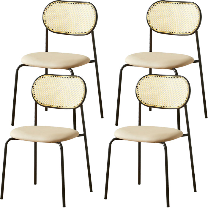 Industrial Style Open Back Upholstered Home Dining Side Chair