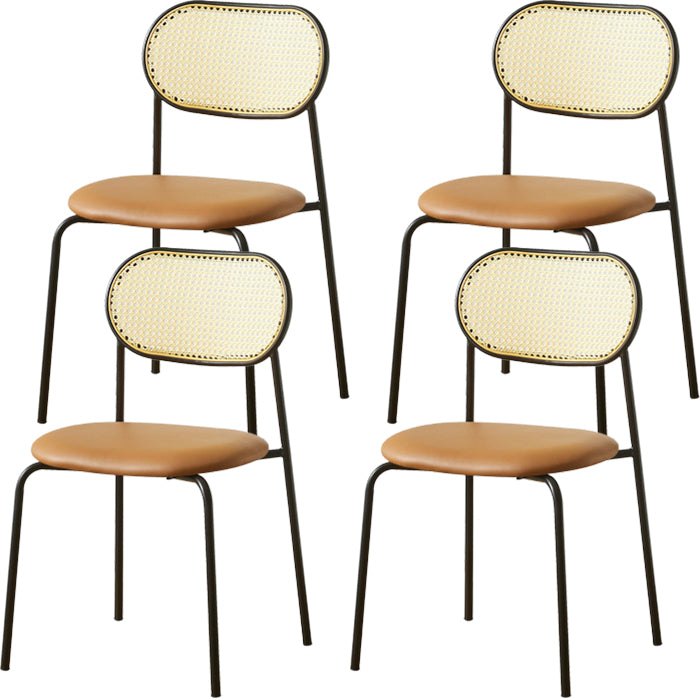 Industrial Style Open Back Upholstered Home Dining Side Chair