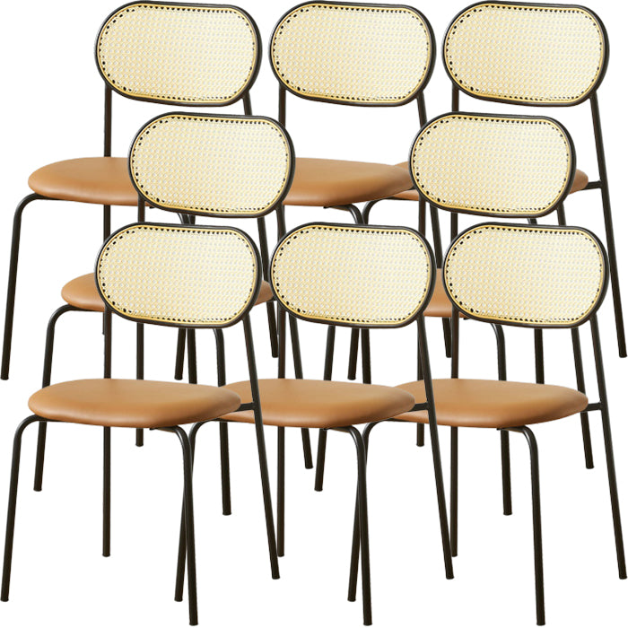 Industrial Style Open Back Upholstered Home Dining Side Chair