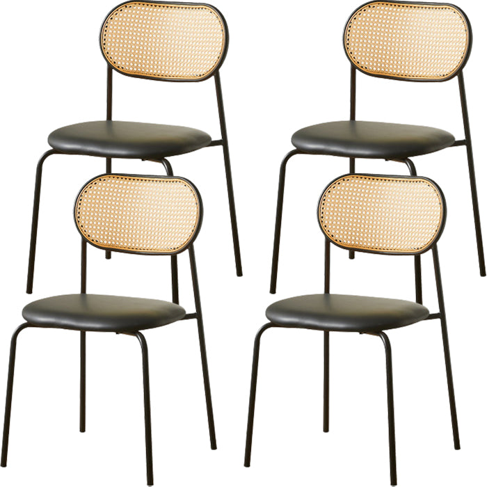 Industrial Style Open Back Upholstered Home Dining Side Chair
