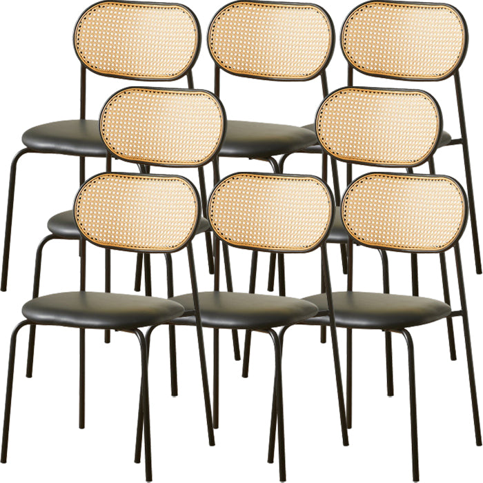Industrial Style Open Back Upholstered Home Dining Side Chair