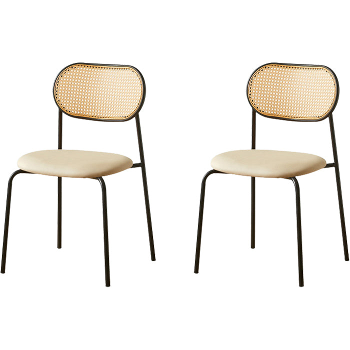 Industrial Style Open Back Upholstered Home Dining Side Chair