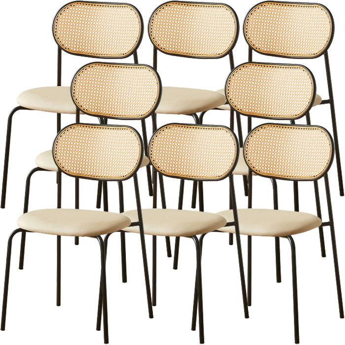 Industrial Style Open Back Upholstered Home Dining Side Chair