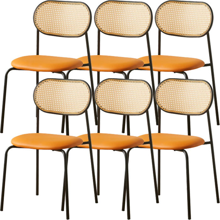 Industrial Style Open Back Upholstered Home Dining Side Chair