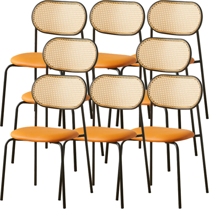 Industrial Style Open Back Upholstered Home Dining Side Chair