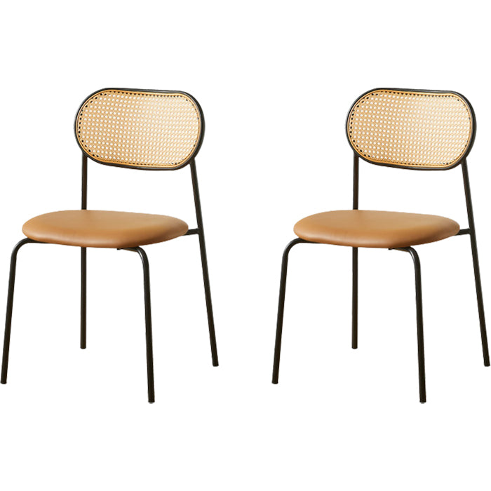 Industrial Style Open Back Upholstered Home Dining Side Chair