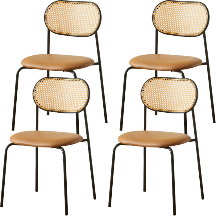 Industrial Style Open Back Upholstered Home Dining Side Chair