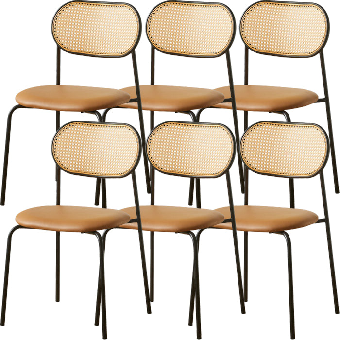 Industrial Style Open Back Upholstered Home Dining Side Chair